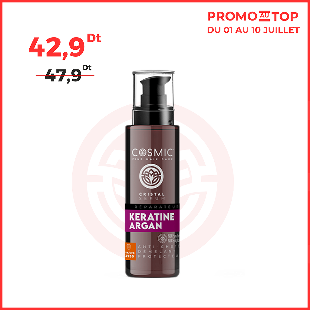 COSMIC CRISTAL SERUM CAPILLAIRE  KERATINE ET HUILE D'ARGAN (PROMO)